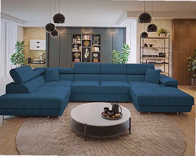 Ecksofa Torezio Bis Cord mit Schlaffunktion und Bettkasten Wohnzimmer M24
