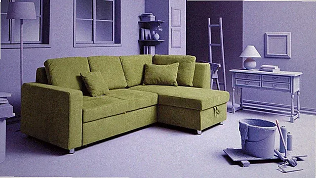 Ecksofa Wohnlandschaft Polsterecke Allround System Stoff grün mit Schlaffunktion