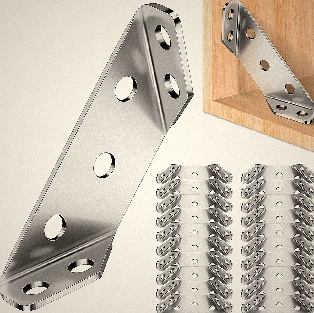Eckverbinder Edelstahl für Möbelbau stabiles Metallwinkel-Set 20 Stück