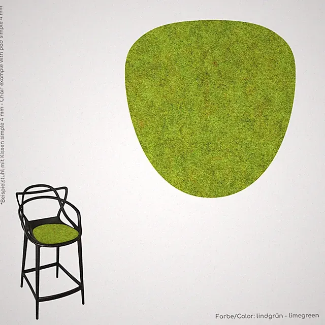 Eco Filz Auflage einlagig 4mm geeignet für Kartell Masters Barhocker