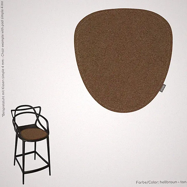 Eco Filz Auflage Kissen 8mm geeignet für Kartell Masters Barhocker inkl. Antir.