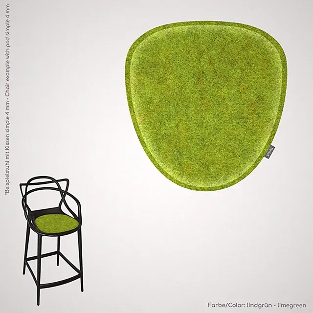 Eco Filz Kissen gepolstert 23mm geeignet für Kartell Masters Barhocker