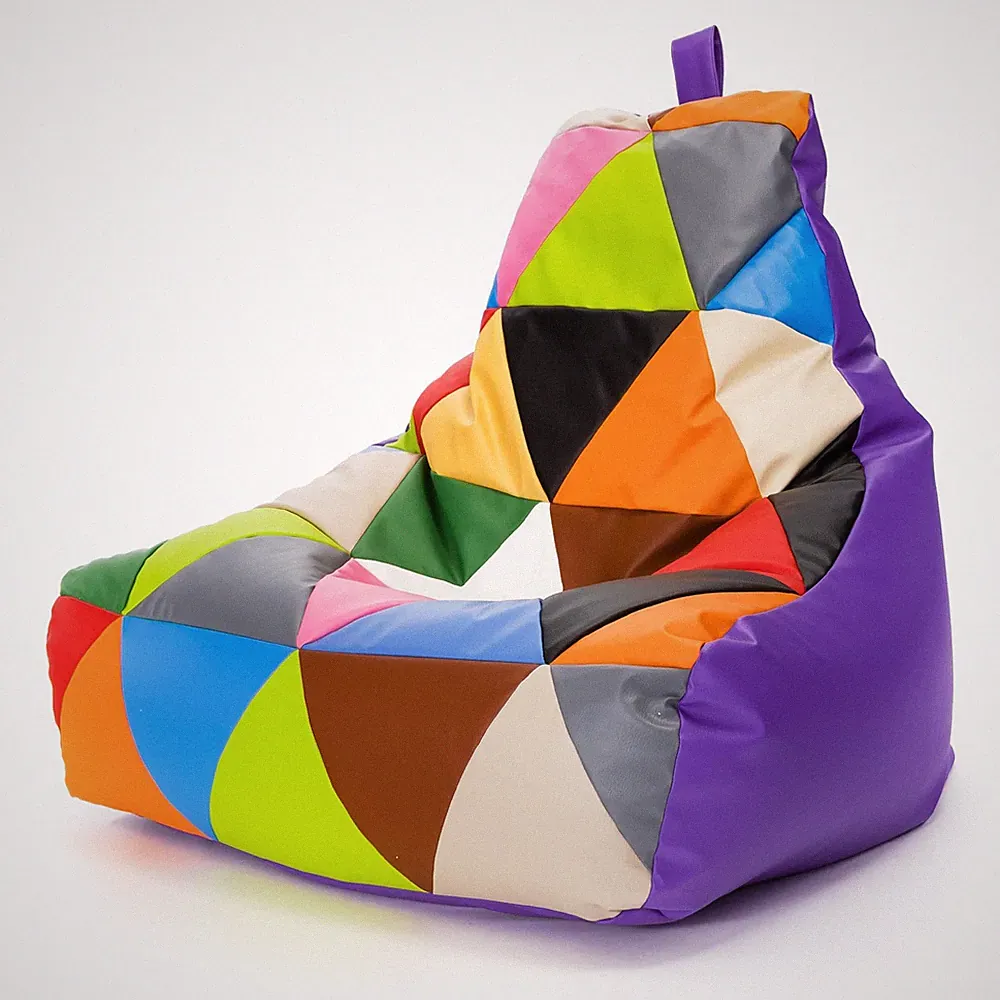 Ecopuf - Pouf Sessel Outdoor Patchwork - Sitzsack - Wasserfester Keiko