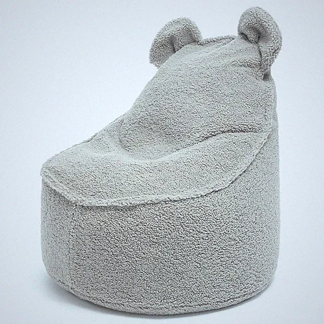 Ecopuf - Sitzsack Sessel aus Bouclé mit hohen Ohren und Rückenlehne -Yoghi-Bukla