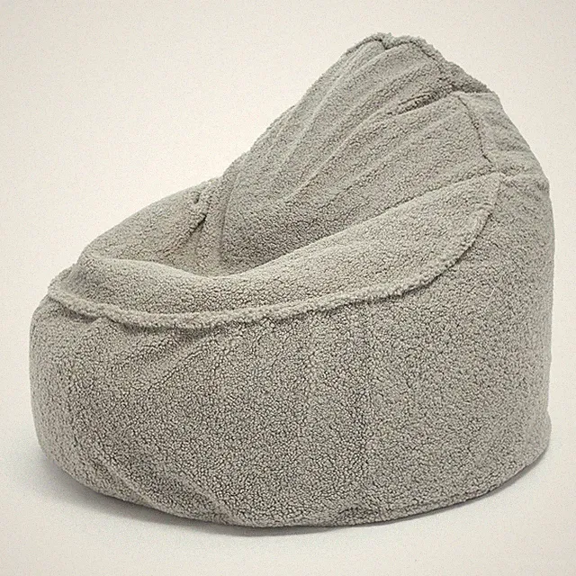 Ecopuf - Sitzsack Sessel aus weichem Bouclé Stoff mit hoher Rückenlehne -Massimo