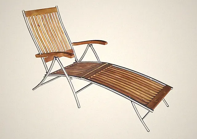 Edelstahl Deckchair Liegestuhl Gardissimo Holz Gartenmöbel Sonnen Liege Garten