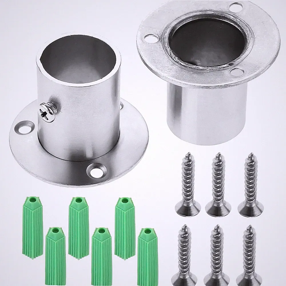 Edelstahl Flansche Rohrhalterung Rohrflansch 25mm Kleiderschrank Möbel