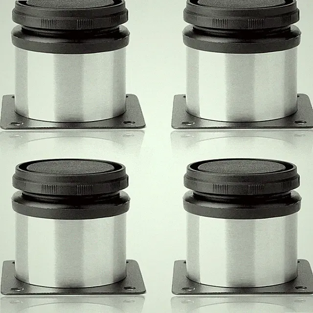 Edelstahl Küchenfüße Rund Schwarz Silber 50 x 50mm Möbel Schrank Verstellbar...