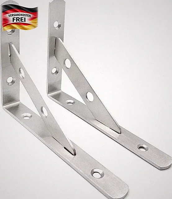 Edelstahl Regalhalter Schwerlastwinkel 150mm Wandmontage für Regale & Möbel