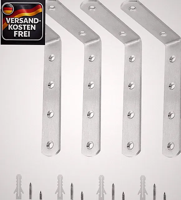 Edelstahl Regalwinkel 150x100x4mm Stabil auch für Möbel und Fensteretts