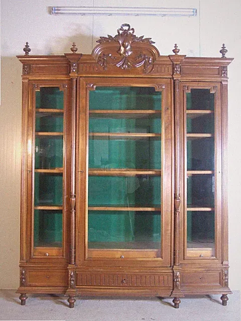 EF 1694 Antiker Bücherschrank Nussbaum Frankreich um 1900 Gründerzeit