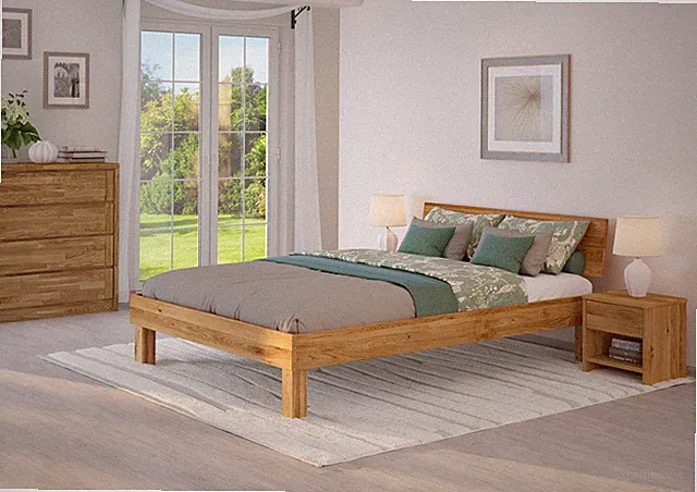 Ehebett Doppelbett Holzbett 160x200 Futonbett Eichebett massiv