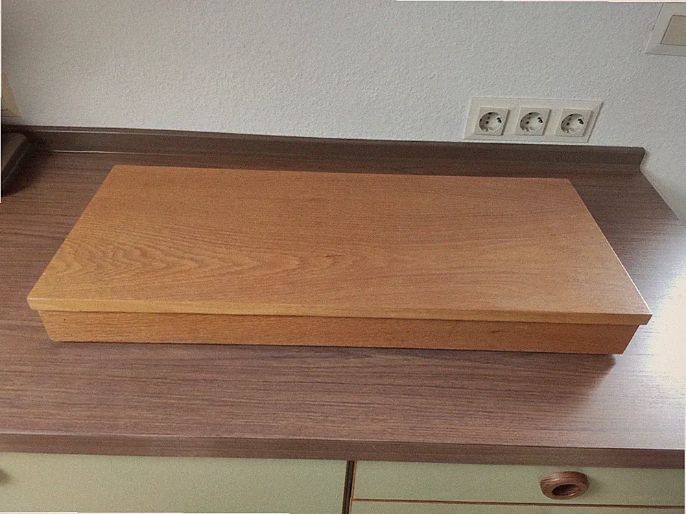 Eiche Sockel auf Rollen 67 x 29 cm Rollbrett Holz Fernsehtisch Untergestell