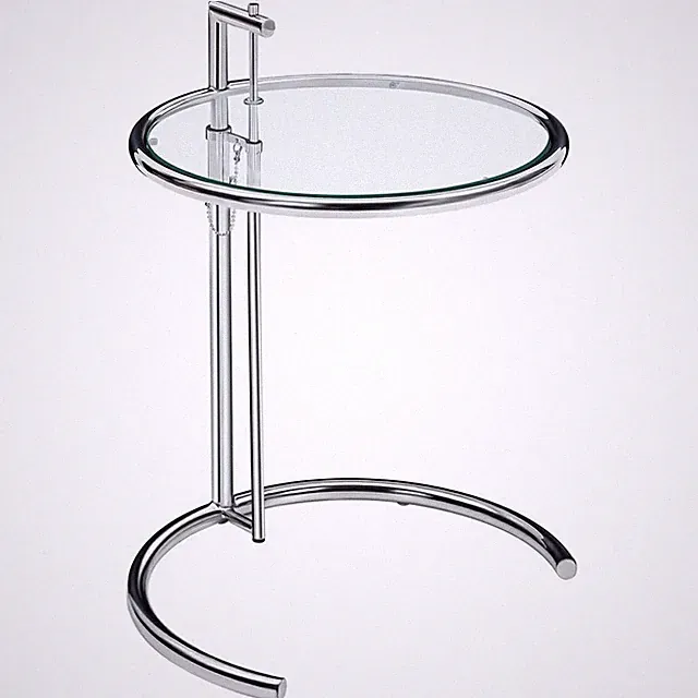 Eilee-n Gray Beistelltisch Rostfreier Stahl Klarglas Adjustable Couchtisch