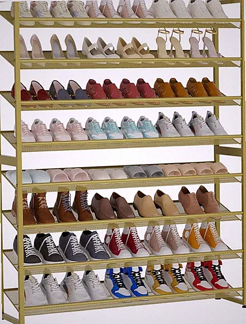 Einfach zu montierendes Schuhregal für Haustür oder Kleiderschrank
