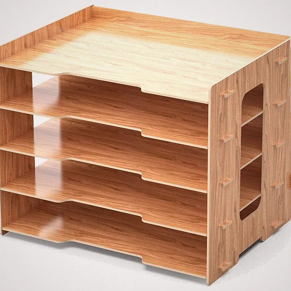 Einfache Montage Holz Schreibtisch Organizer mit 5 Fächern für Büro