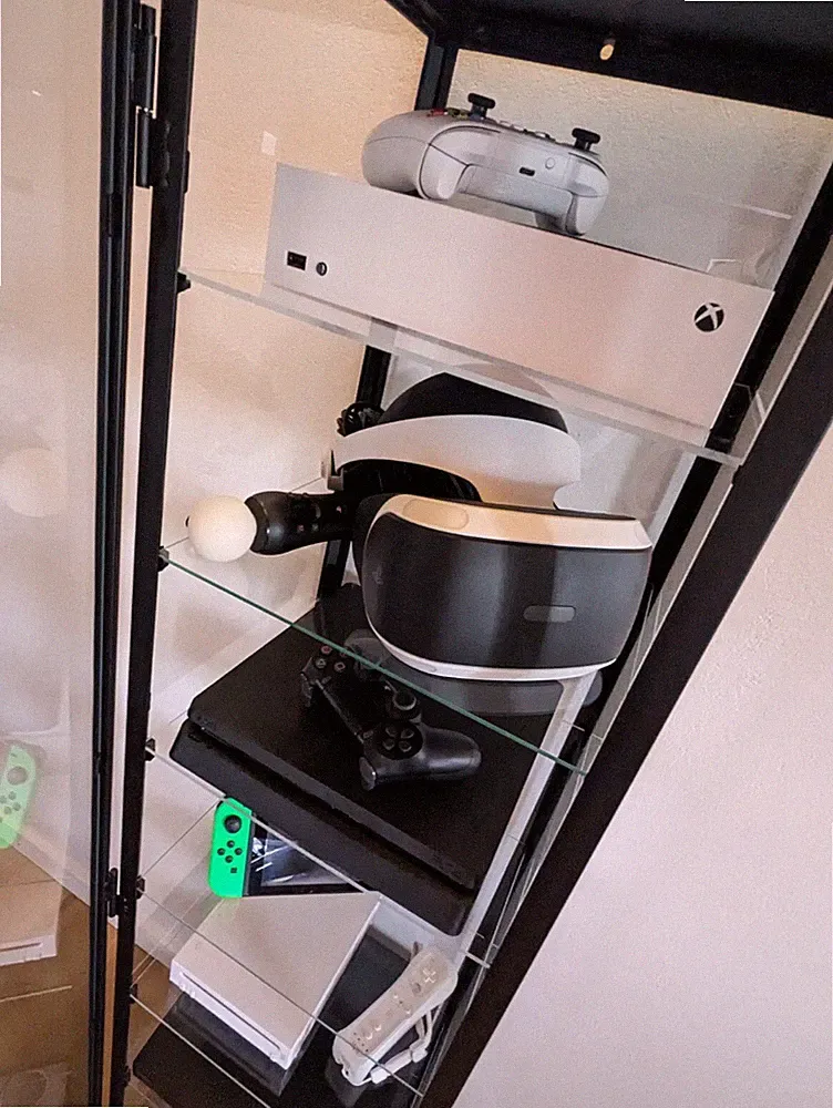 Einlegeboden / Regalboden für ikea BLALIDEN Vitrine Acryl-Glasplatte + Halter