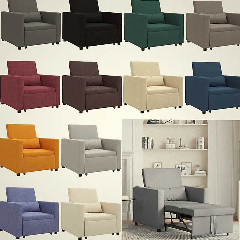 Einzel-Schlafsofa mit Rädern Stoff Sofa Bett Sessel Wohnzimmer Moderner DE GU