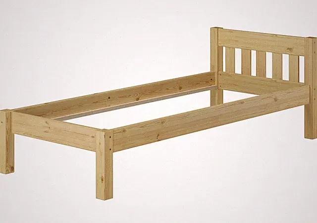 Einzelbett Holzbett Futonbett Kiefer massiv 100x200 ohne Lattenrost Jugendbett