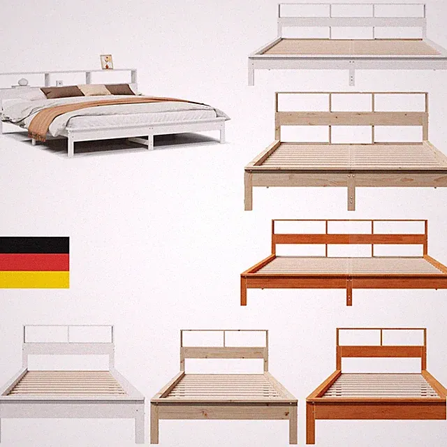 Einzelbett Jugendbett Kinderbett Bett Massivholzbett ohne Matratze Massivholz
