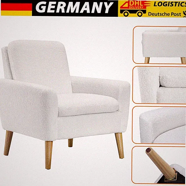 Einzelsofa Lambswool-Stoff Sofa Polstersessel ​mit Armlehnen Relaxsessel Neu DHL