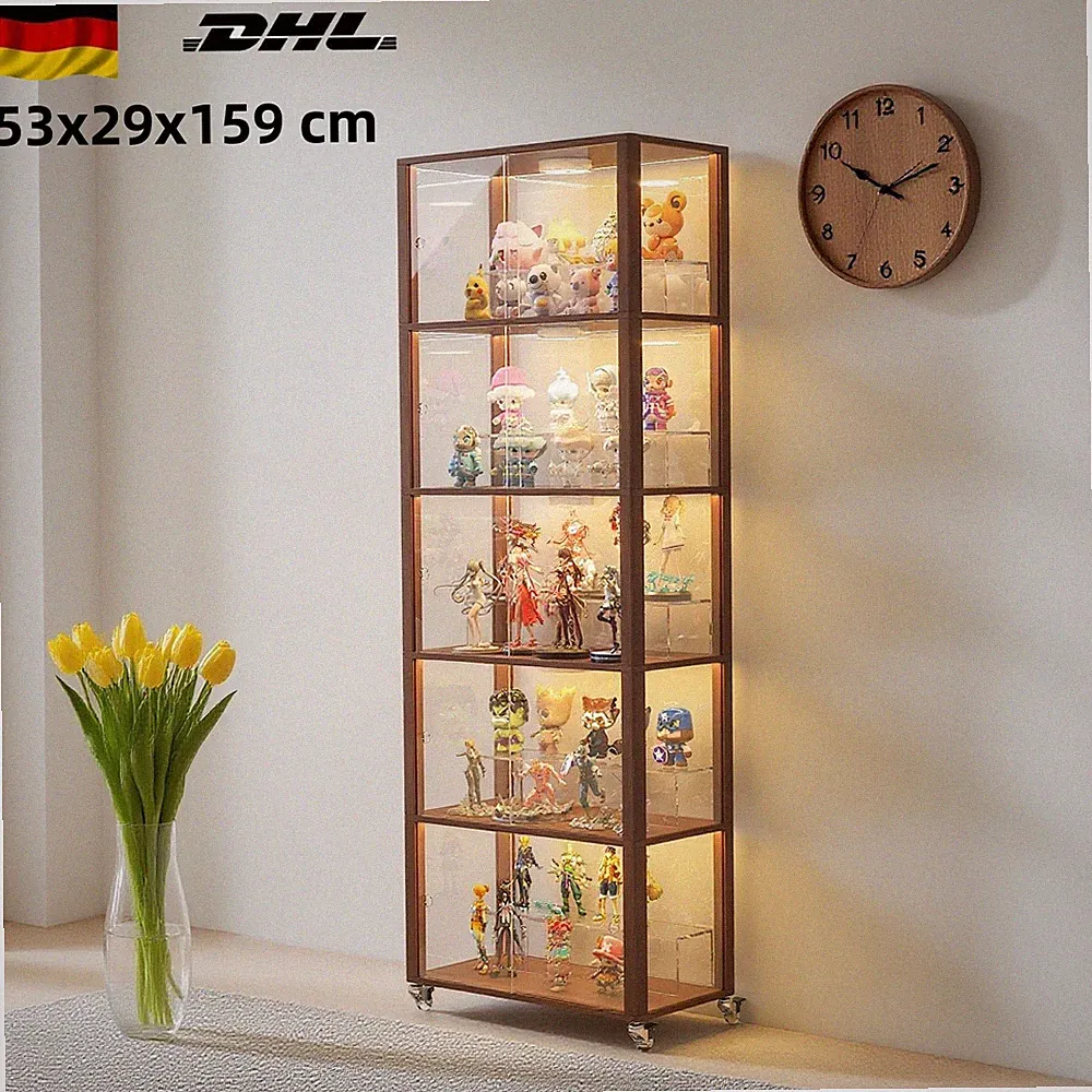 Einzelvitrine Große Acryl Vitrine 5 Ebenen Standvitrine Sammelvitrine Plexiglas