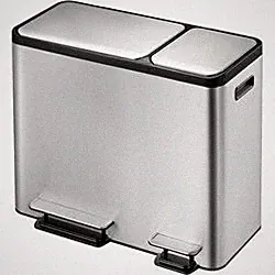 EKO Pedal Bin Ecocasa 30+15 l Matt Silber -Colored