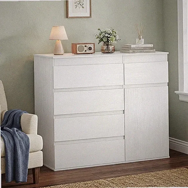 Elegante Kommode mit 5 Schubladen - Weiß Aufbewahrungslösung mit Soft-Close-Funktion