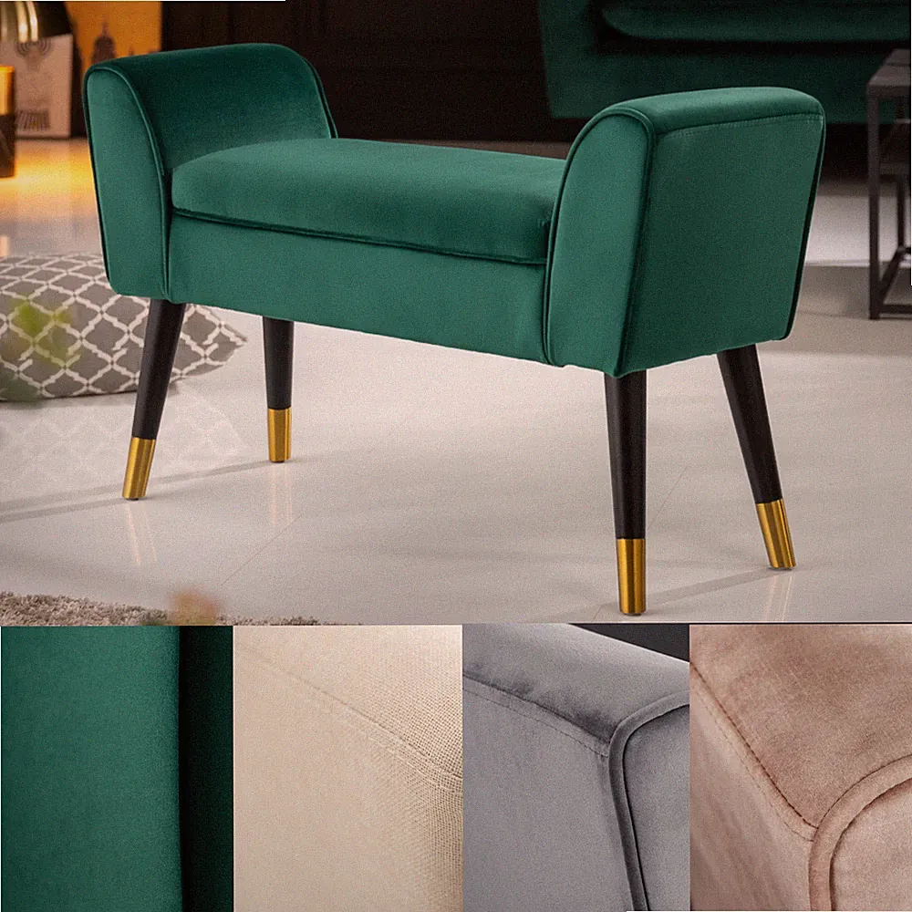 Elegante Sitzbank SCARLETT 90cm VARIANTENWAHL mit Armlehnen Polsterbank Flurbank