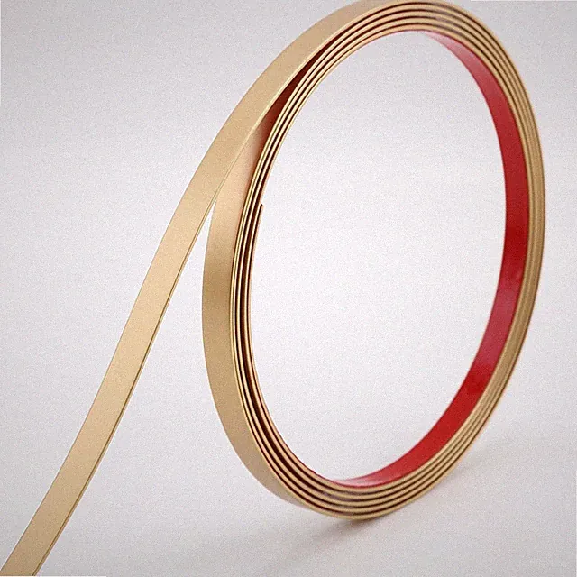 Elegante Trimold Wand-Decken-Bodenschrank-Fliesenleiste, 5m x 0,66cm, PVC, Gold