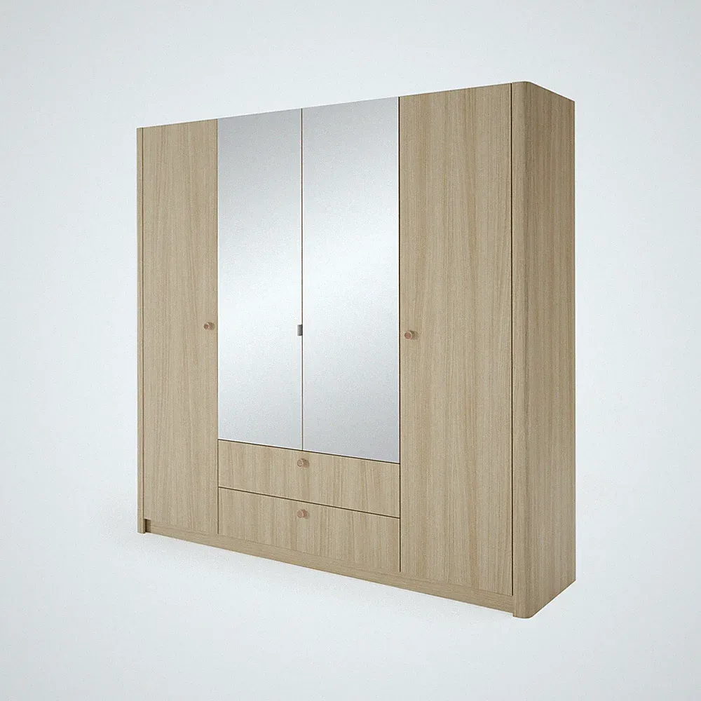 Eleganter Kleiderschrank im skandinavischen Stil – Modell Viki, 213 cm, Eiche