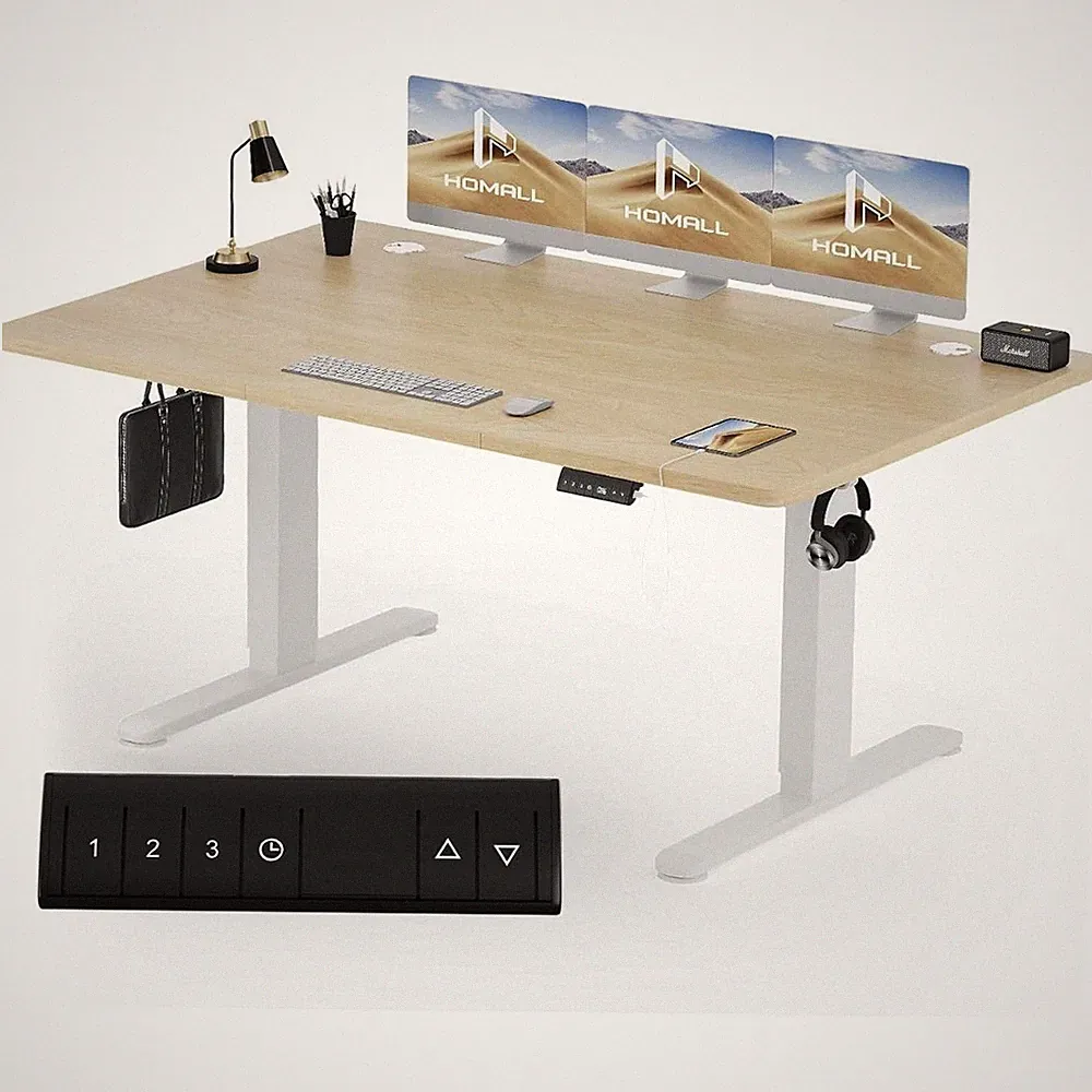 Elektrischer Computertisch Höhenverstellbarer Schreibtisch Memory USB 160x80cm