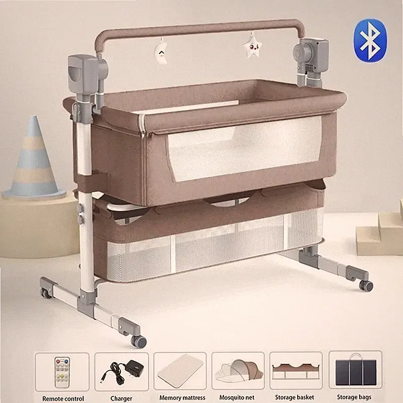 Elektrisches Babybett Babywiege Bluetooth Luxus tragbar leicht zu reinigen Bett