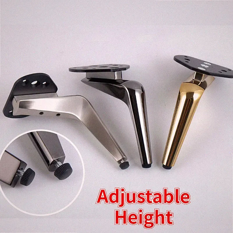 Elektroplattierte Metall Möbel Füße verstellbar Sofa Stand Schrank 1 Paar
