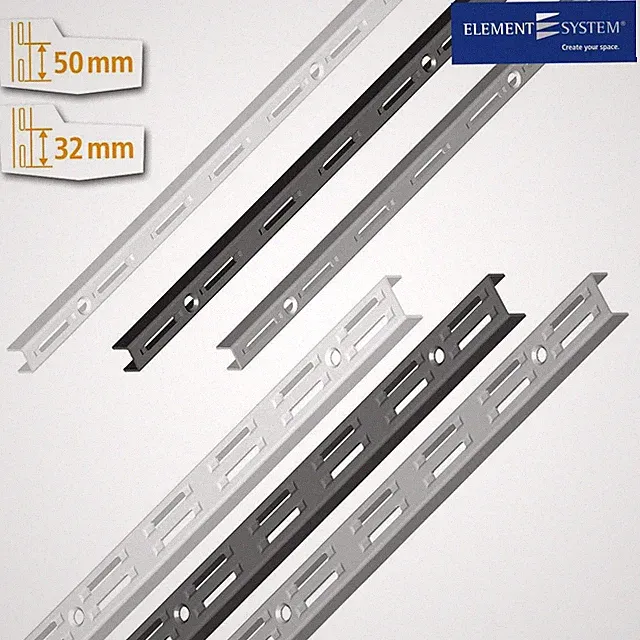 Element System CLASSIC Wandschiene 1- und 2-reihig Regal Schiene für Regalträger