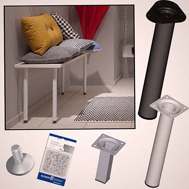 Element System Möbelfüße 25 | 30 | 50 | 60 mm Füße Tischbeine für Bett Sofa Fuß