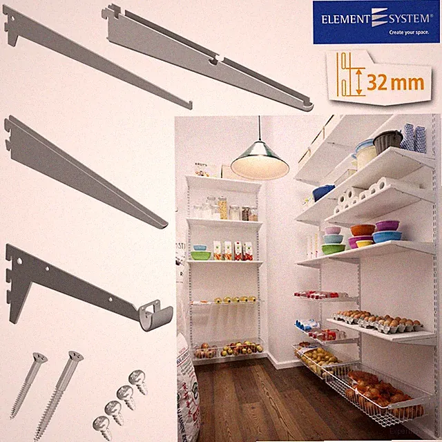 Element System Regalträger EASY | CLASSIC Raster 32 Regalhalter für Wandschienen