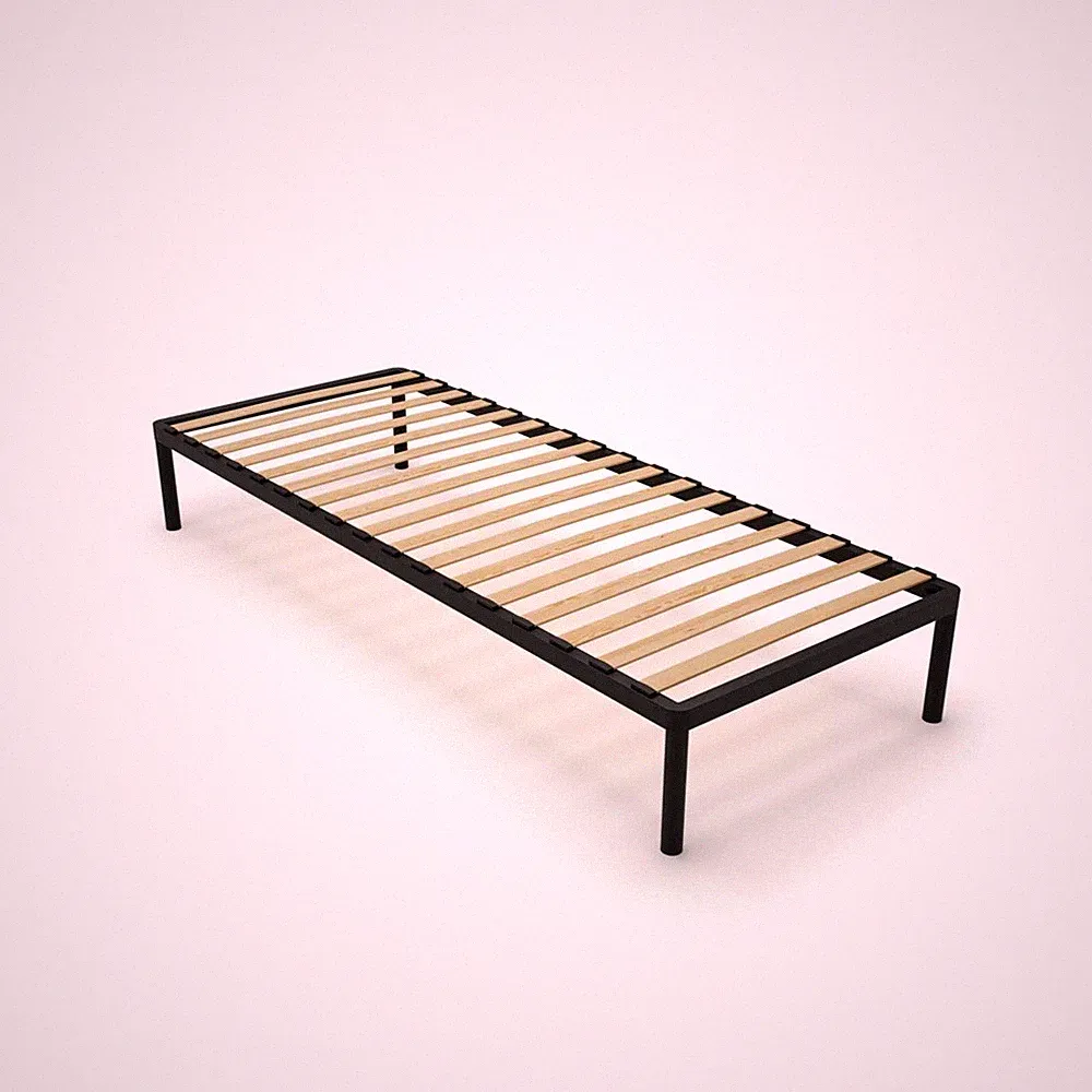 Emma Metallbettgestell 80x200 Schwarz – Bettrahmen mit Holzlatten