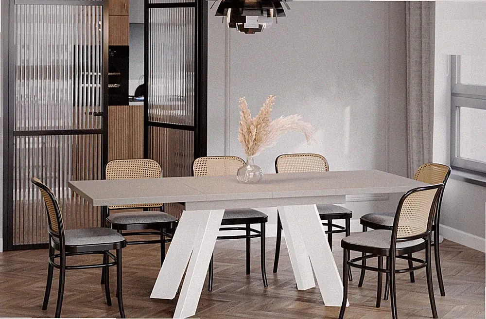 ENDO Esstisch COMO WEIß 130-210 cm Esszimmertisch ausziehbar erweiterbar modern