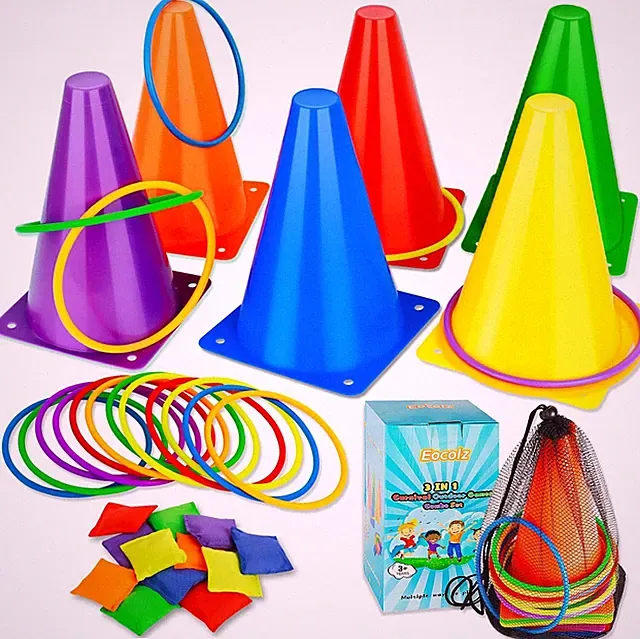 Eocolz Karnevalsset 3in1 Kegel Sitzsack Ringwurf Spielzeug