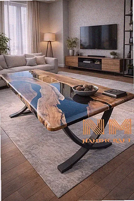 Epoxidharz Akazienholz Rechteck Esszimmer Couchtisch Einweihung Geschenk