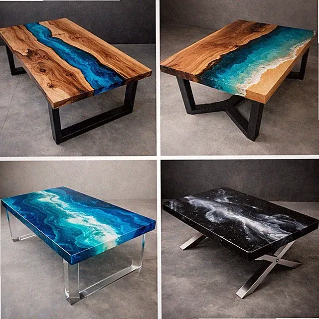 Epoxidharz Tisch, Handgemacht auf Kundenwunsch