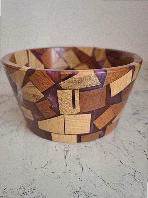 epoxidschale mit recyceltem Holz
