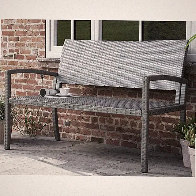 Ergonomische Balkonbank aus Polyrattan – Wetterfest & Belastbar bis 320kg