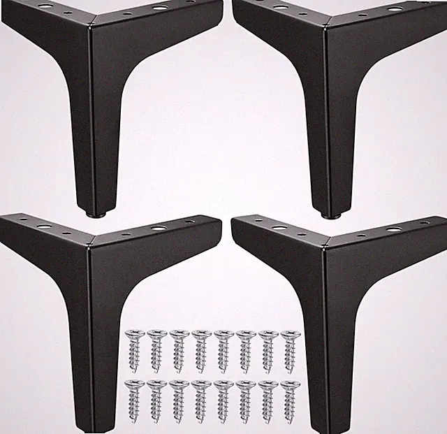 Ersatz Möbelfüße Schwarz Metall 15cm Dreieck für Stühle Schrank Tische