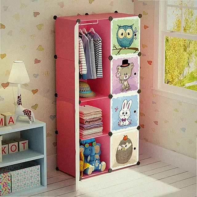 Erweiterbares Kinderregal Kinder Kleiderschrank Stufenregal Bücherregal mit T...