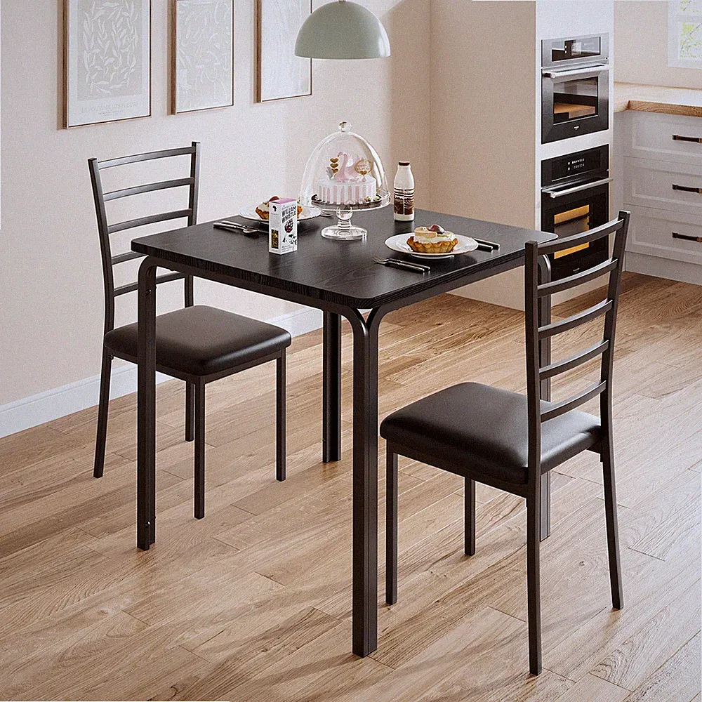 Essgruppe 2 Personen kleiner Esstisch mit 2 Stühlen Esszimmer Set platzsparend