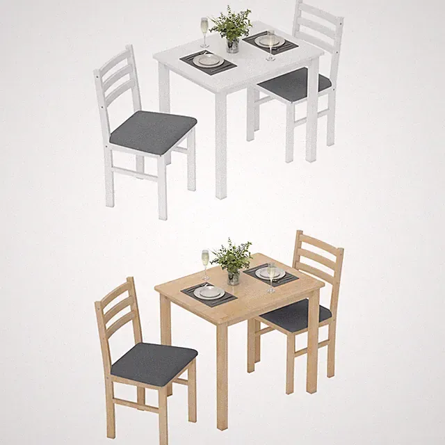 Essgruppe Esstisch mit 2 Stühlen Platzsparend Esszimmergruppe für kleine Raum