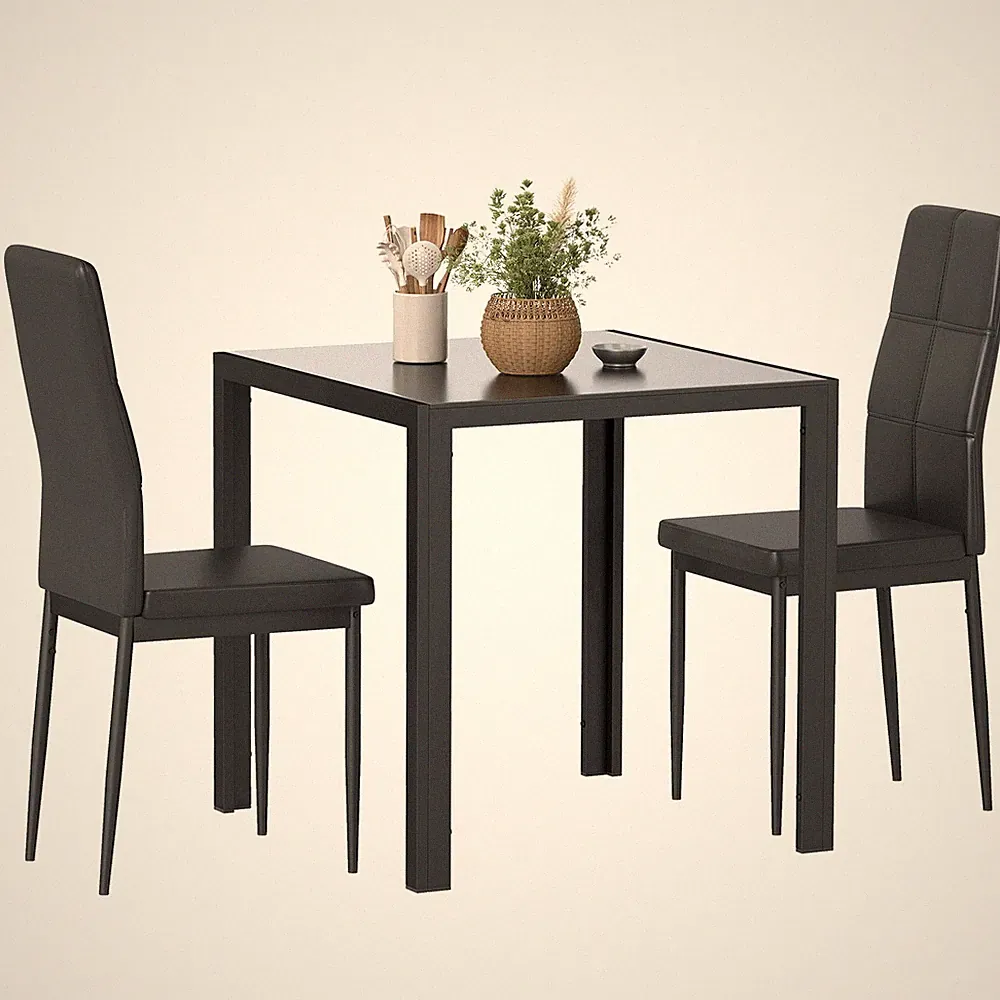 Essgruppe Esstisch mit 2 Stühlen Platzsparend Esszimmergruppe Sitzgruppe