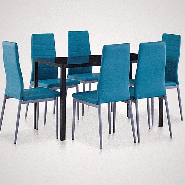 Essgruppe mit Hochlehner Stuhl für Küche Esszimmer Wohnzimmer Esstisch Stühlen